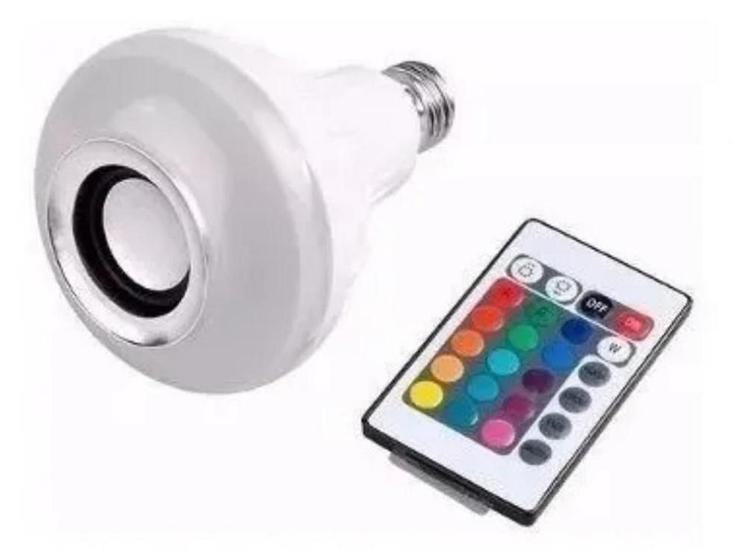 Imagem de Lâmpada Led Rgb Bluetooth Caixa De Som E Controle Remoto