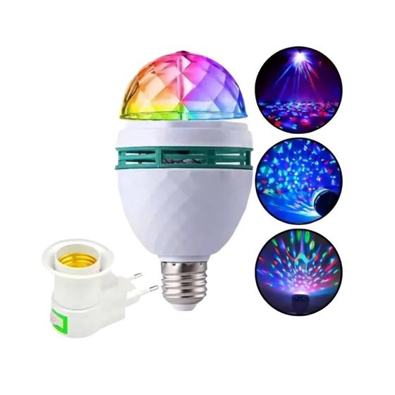 Imagem de Lâmpada Led Rgb Colorida Bola Maluca Giratória e Bivolt