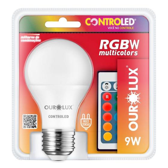 Imagem de Lâmpada LED RGB Com Controle 9 Watts BIVOLT OUROLUX