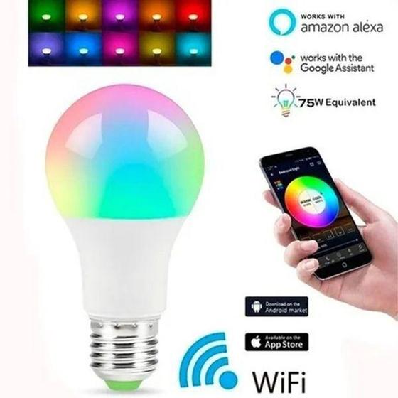 Imagem de Lâmpada Led Rgb Smart Color E27 Bivolt Wifi App Integrador - Luz Sollar