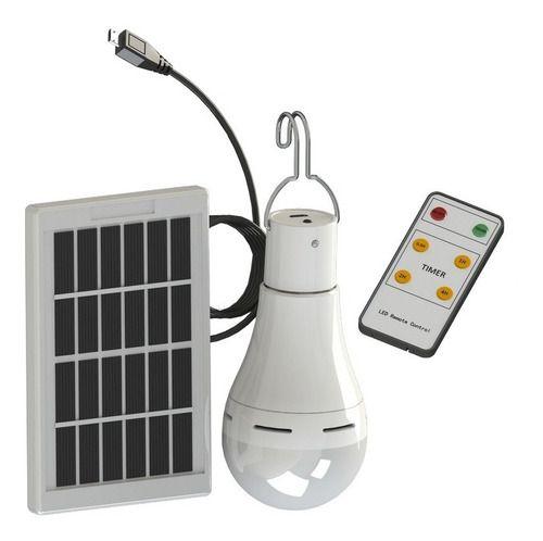 Imagem de Lampada Led Solar Portátil Acampament Sem Fio 9w Controle Rc
