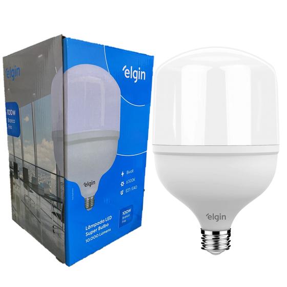 Imagem de Lampada Led Super Bulbo 100w Branco Frio 6500k ELGIN Alta Potencia