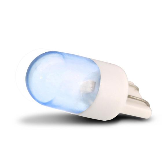 Imagem de Lâmpada LED T10 W5W Pingo 1 Polo 12V 2W Luz Azul Aplicação Lanterna Painel Teto e Placa