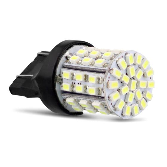 Imagem de Lâmpada LED T20 2 Polos 64 LEDs 4W 12V Luz Branca Aplicação Direção Ré e Freio