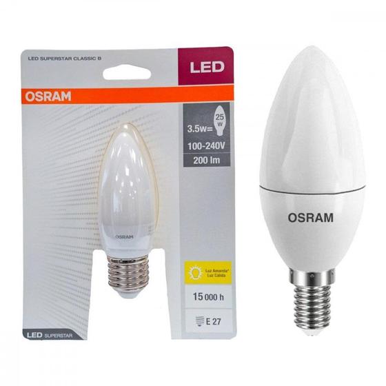 Imagem de Lampada Led Vela Osram 3,5W. 3000K. 200Lm E-27 G2