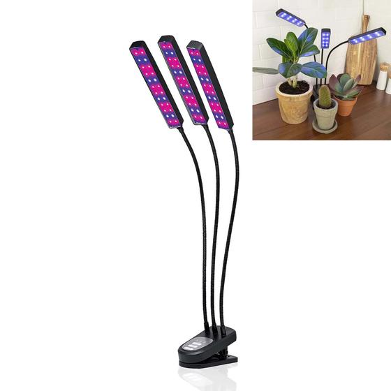 Imagem de Lampada Luminaria Cultivo Plantas Interno Temporizador Luz Ultravioleta UV Indoor Planta Em Casa Estufa Terrario Grow Indoor Hidroponica