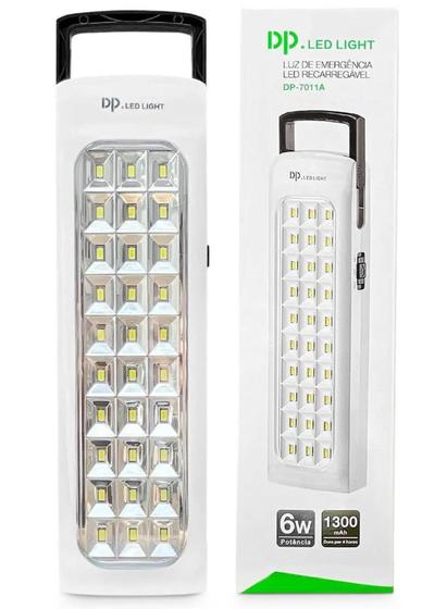 Lâmpada Luminária de Emergência Recarregável 30 LEDS 6w DP-7011A Menor preço em Lâmpada Luminária de Emergência Recarregável 30 LEDS 6w DP-7011A