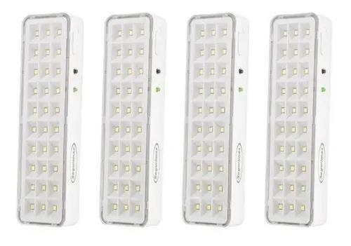 Lampada Luminaria Luz de Emergencia 30 Leds Bivolt kit 4 unidades Menor preço em Lampada Luminaria Luz de Emergencia 30 Leds Bivolt kit 4 unidades