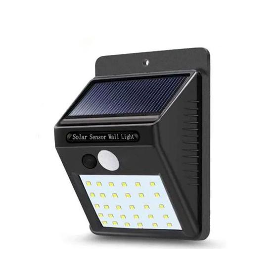 Imagem de Lâmpada luminária solar de parede a prova de água com sensor de presença pequena