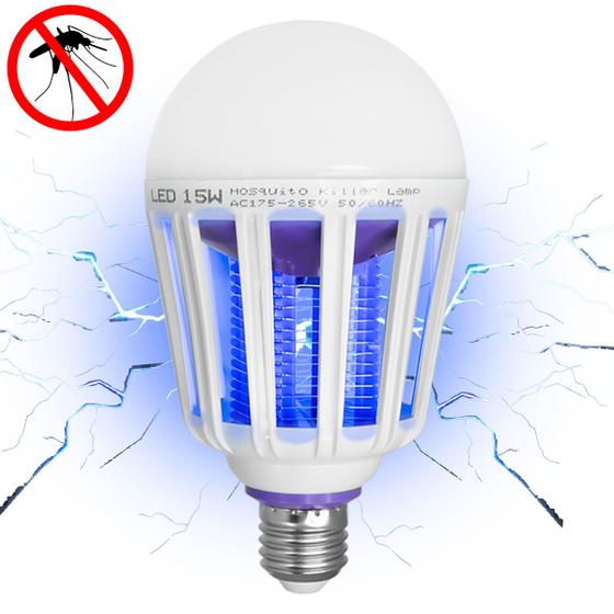 Imagem de Lâmpada Luz Led 15 Watts Mata Mosquito Pernilongo 60w 220w