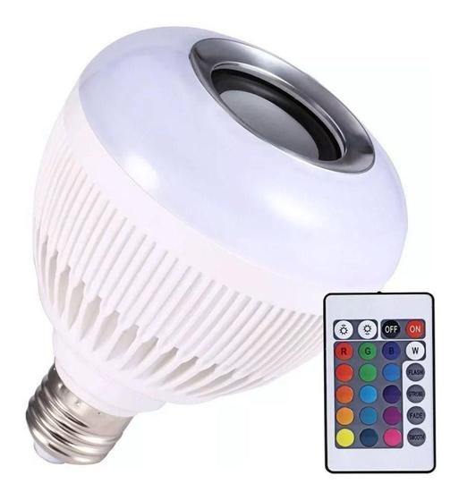 Imagem de Lampada Luz Led Rgb Bluetooth Caixa Som Controle Remoto