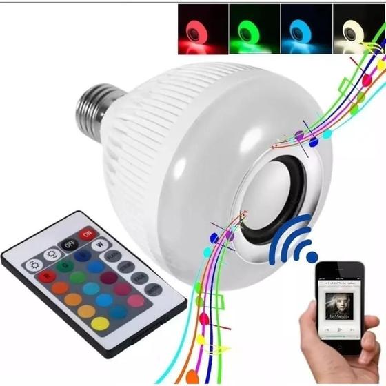 Imagem de Lâmpada Luz LED RGB Musical Bluetooth c/ Controle 110V/220V