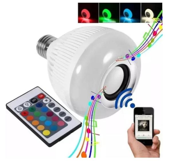 Imagem de Lampada Musical Caixa Som Bluetooth c Led Com Controle