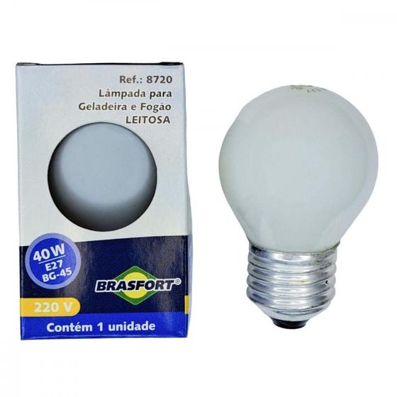 Imagem de Lampada Para Geladeira/Fogao/Lustre Brasfort 40Wx220V. Leitosa