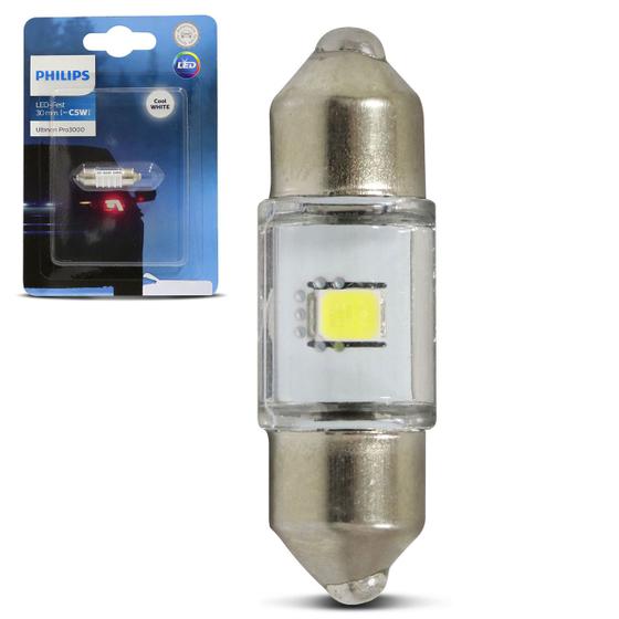 Lâmpada Philips Torpedo 30mm LED Vision 6000K Luz Branca Placa Porta Luvas Porta Malas Menor preço em Lâmpada Philips Torpedo 30mm LED Vision 6000K Luz Branca Placa Porta Luvas Porta Malas