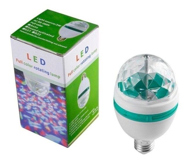 Imagem de Lâmpada Pra Festa Led Full Color Rotating Lamp E27 Bivolt 3w