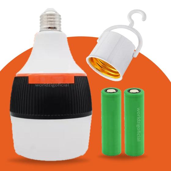 Imagem de Lâmpada Recarregável de Emergencia LED Bulbo Com Bocal Gancho 