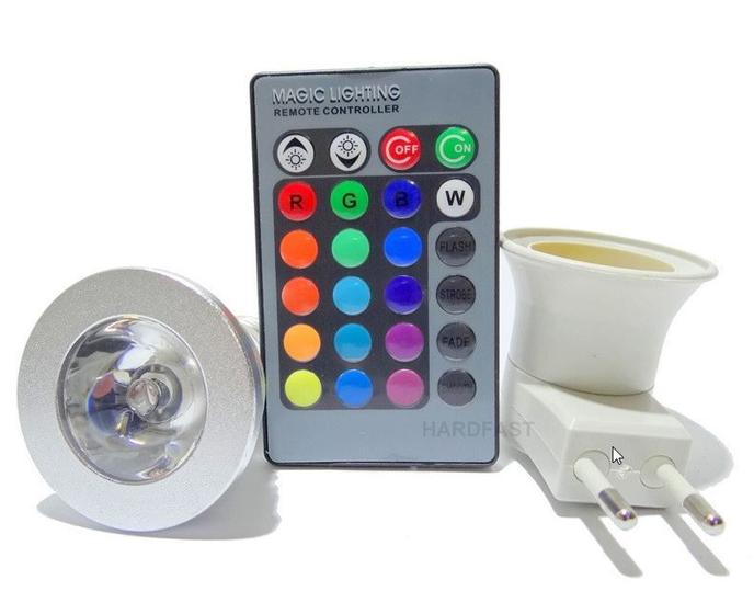 Lâmpada Rgb Led Spot Bivolt Cores Controle Adaptador Menor preço em Lâmpada Rgb Led Spot Bivolt Cores Controle Adaptador
