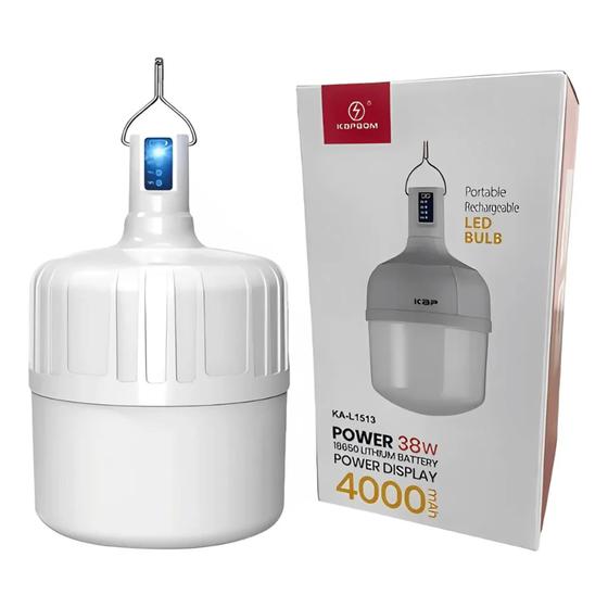 Imagem de Lâmpada Sem Fio Recarregável LED Bulbo Luz 38W 4000MAH Dimmer