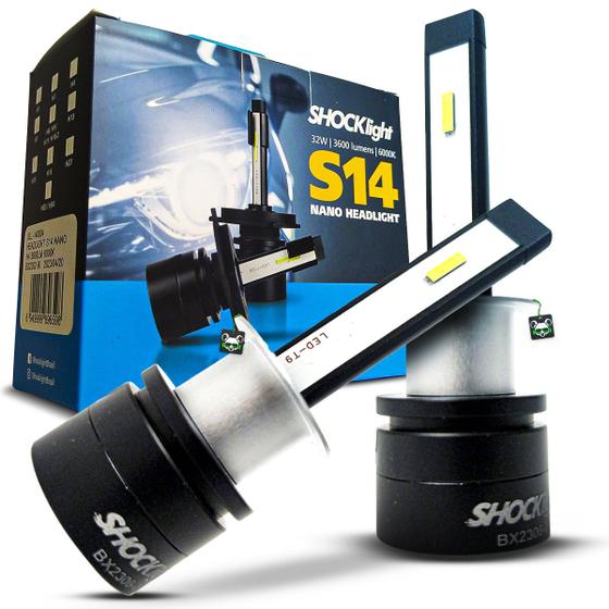 Imagem de Lâmpada Shocklight Led S14 Nano Headlight 3600lm 6000k 32w Encaixe Modelo H1