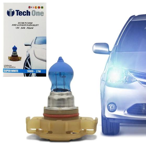 Lâmpada Super Branca H16 12V 24W com Soquete Efeito Xenon Tech One Unidade Menor preço em Lâmpada Super Branca H16 12V 24W com Soquete Efeito Xenon Tech One Unidade