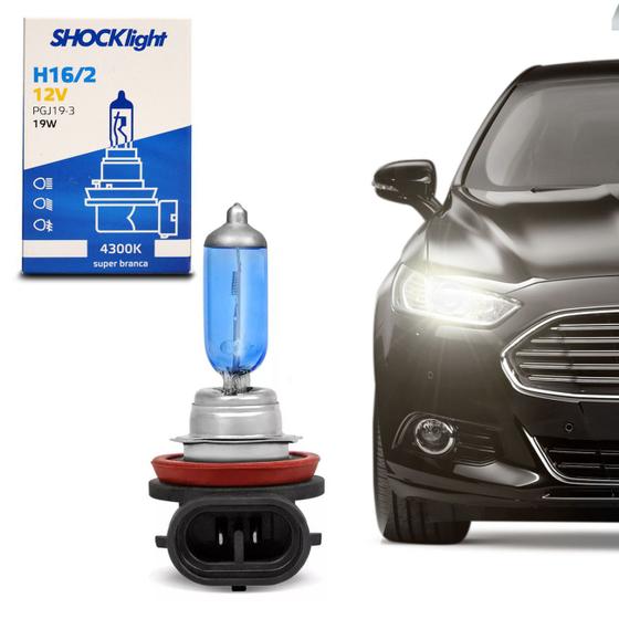 Lâmpada Super Branca H16-2 4300K 19W 12V Efeito Xênon Aplicação Farol Menor preço em Lâmpada Super Branca H16-2 4300K 19W 12V Efeito Xênon Aplicação Farol