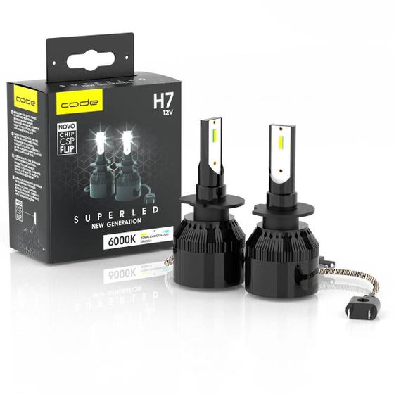 Imagem de Lampada Super Led H7 6000K 6400 Lumens Code New Generation