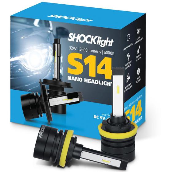 Imagem de Lâmpada Super Led Mini Shocklight S14 Nano H8 H9 H11 6000k