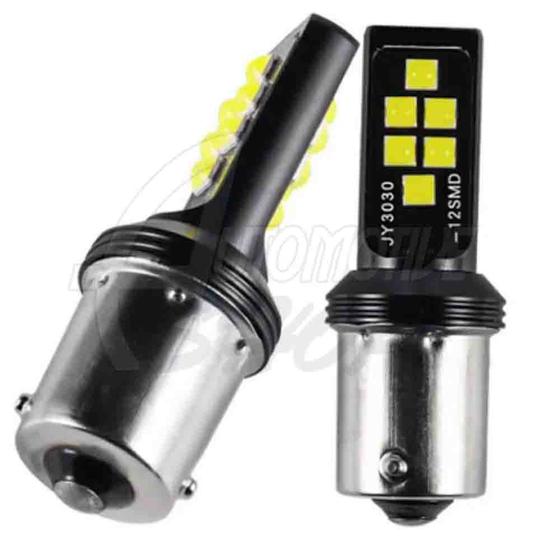 Imagem de Lâmpada Um Polo 1156 P21W 12 Leds SMD Cambus Canceller Bco