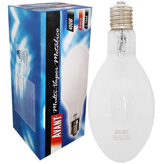 Imagem de Lâmpada Vapor Metálica Ovoide Leitosa 400W E40 Branco Neutro