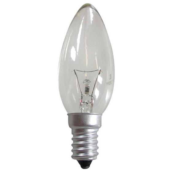 Imagem de Lâmpada Vela 25w Rosca E-12 Incandescente Clara Abajur 127v