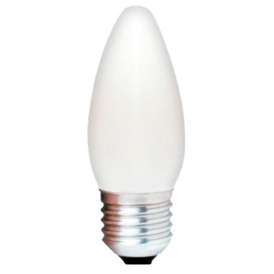 Imagem de Lâmpada Vela 25w Rosca E27 Incandescente Leitosa Abajur 127v - BRASFORT