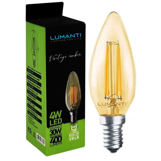 Imagem de Lâmpada Vela Filamento Led Âmbar 4W 220V E14