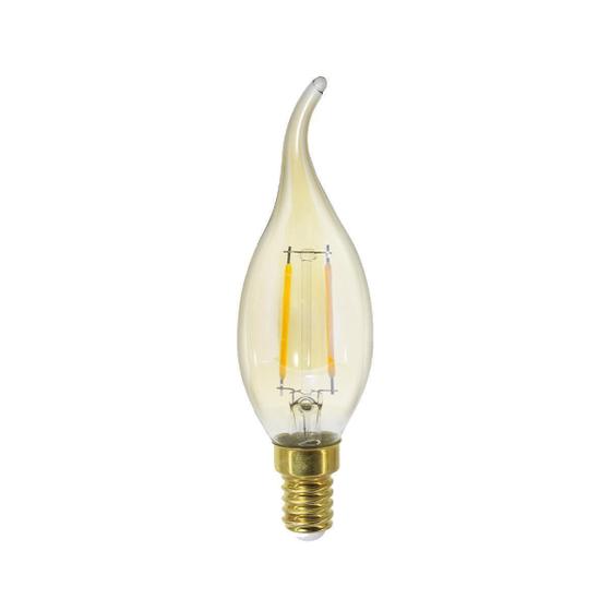 Imagem de Lâmpada Vela Led Bico Torto Carbon 2W E14 Bivolt Âmbar