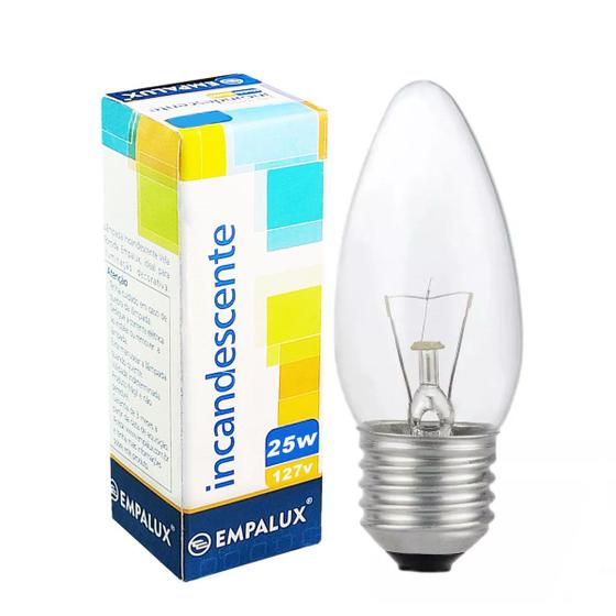 Imagem de Lâmpada Vela Lisa Clara Incandescente 25w 127V E27