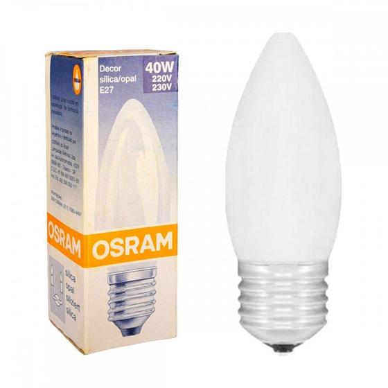 Imagem de Lampada Vela Lisa Osram Silica 40Wx220V. ./ Kit Com 5 Peças