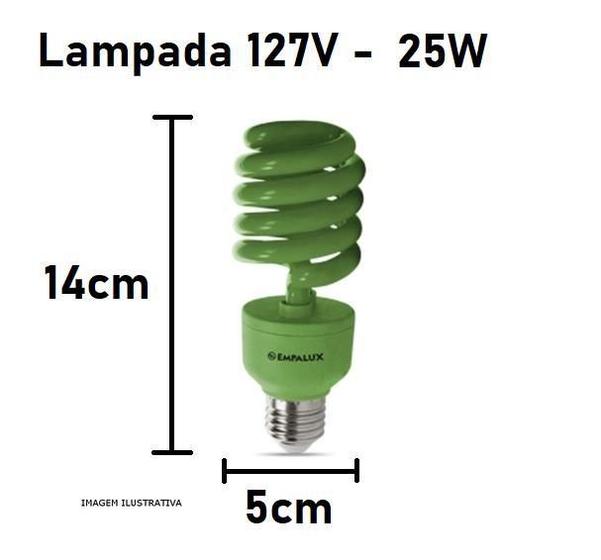 Imagem de Lampada Verde Espiral Fluorescente 25W 127V Decorativa