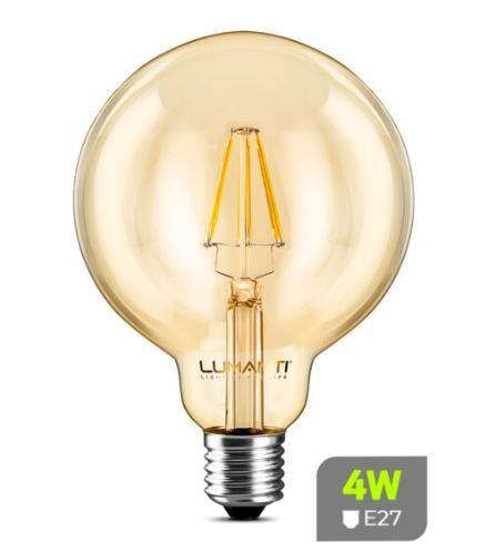 Imagem de Lampada Vintage Filamento Led Globo G80 4w Autovolt 2400k 440 Lumens  Lumanti