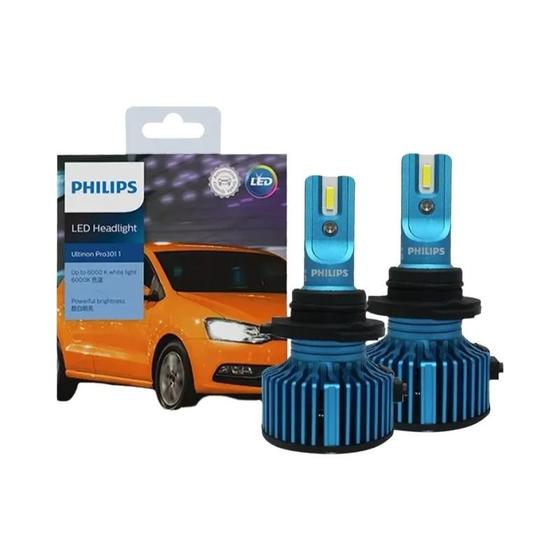 Imagem de Lâmpadas brancas brilhantes do farol do carro do Philips LED H1 H4 H7 H11 HB3 HB4 HIR2 6000K 2x