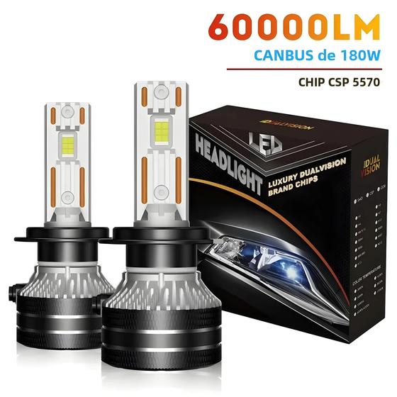 Imagem de Lâmpadas de Farol de Carro LED de Alta Potência 60000lm - Canbus 8000k (H7, H1, H4, H11, 9012, 9005, 9006, HB3)