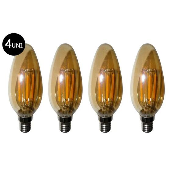 Imagem de Lampadas de Led Kit 4 Multi Filamento Bivolt 30W Iluminação Retro Vintage