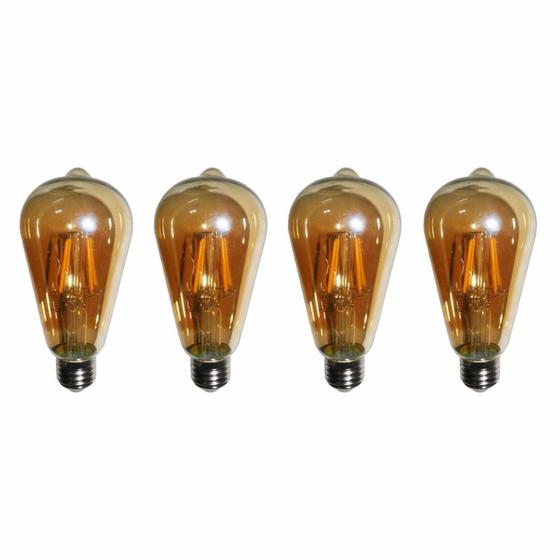 Imagem de Lampadas de Led Kit 4 Multi Filamento Retro Vintage Bivolt 30W Iluminação