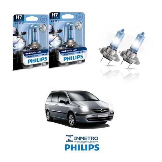 Imagem de Lâmpadas Farol Baixo Citroën C8 2003-2005 H7 BlueVision Philips