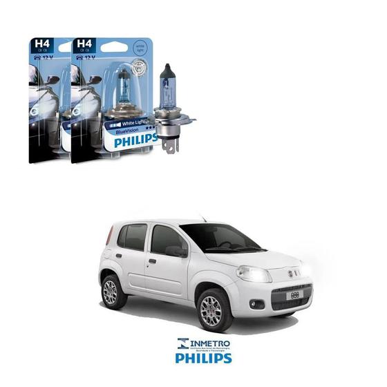 Imagem de Lâmpadas Farol Fiat Uno Philips H4 BlueVision