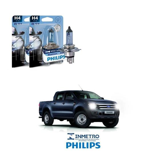 Imagem de Lâmpadas Farol Ford Ranger Philips H4 BlueVision