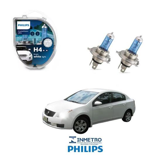 Imagem de Lâmpadas Farol Nissan Sentra Philips H4 CrystalVision