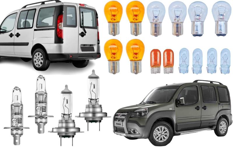 Imagem de Lampadas halogenas farol lanterna + giro fiat doblo 02 a 15