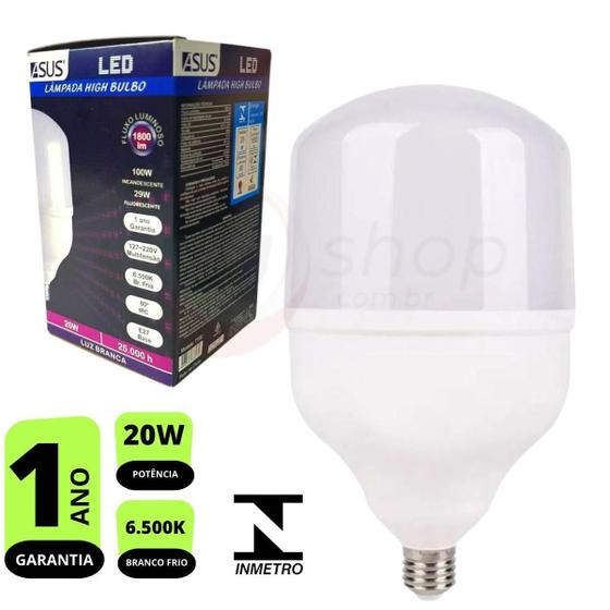 Imagem de Lâmpadas Led Bulbo 20W Branca Fria 6.500K E27 Inmetro Bivolt