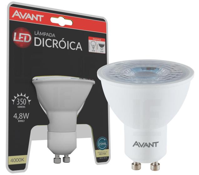 Imagem de Lâmpadas Led Dicróica Avant 4,8w 4000k Gu10 Bivolt Mr16