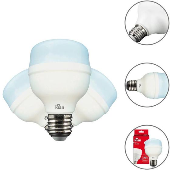 Imagem de Lâmpadas Led Globe 20W 6500K Branca Fria Kit Com 3 Unidades